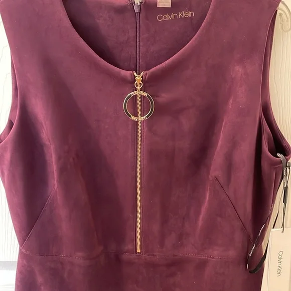 Purple plum suede dress - Picture 3 of 6